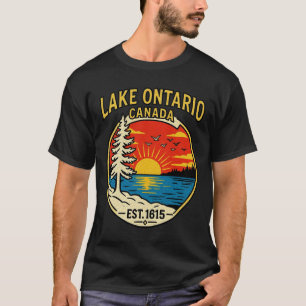 Lake Ontario Pop‑Art Sunset Graphic Colour Block T-Shirt