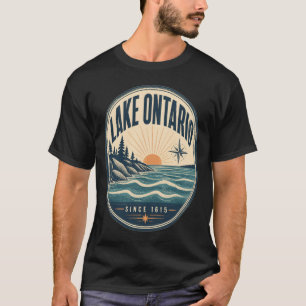 Lake Ontario Since 1615 Vintage Sunset Retro T-Shirt