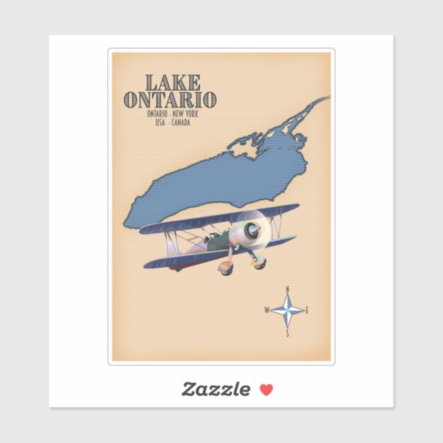 Lake Ontario USA Canada map (Sheet)