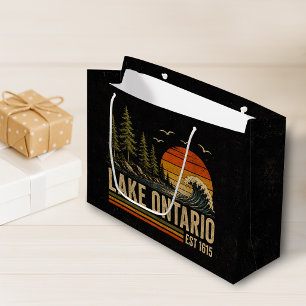 Lake Ontario Vintage Great Lakes Lake Life Large Gift Bag
