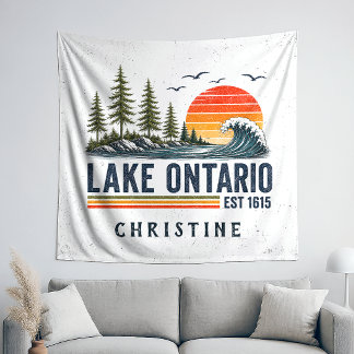 Lake Ontario Vintage Great Lakes Lake Life Tapestry