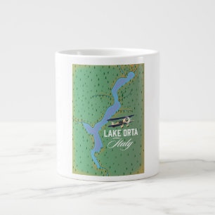 Lake Orta Italy lake map Large Coffee Mug