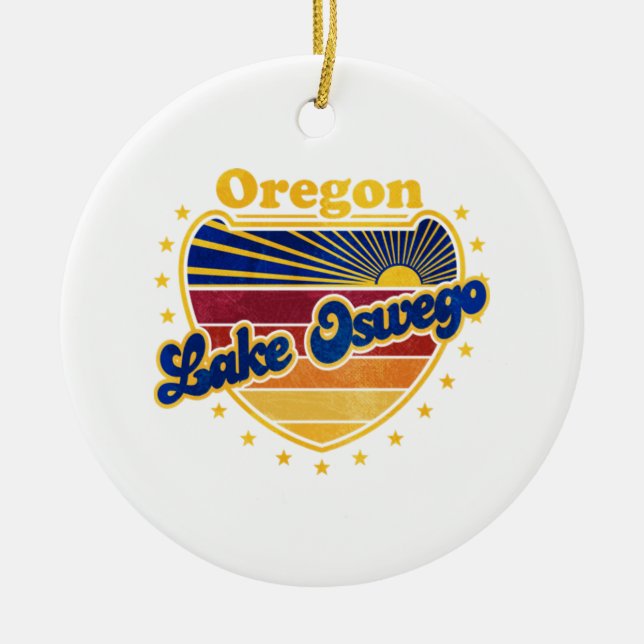 Lake Oswego Oregon Ceramic Ornament (Front)