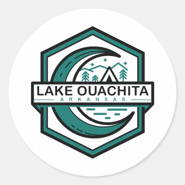 LAKE OUACHITA arkansas moon hexa Classic Round Sticker (Front)