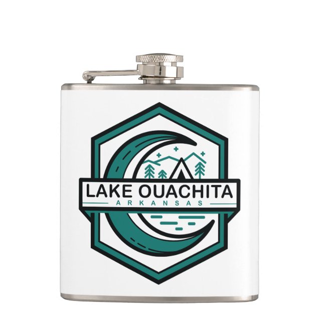 LAKE OUACHITA arkansas moon hexa Hip Flask (Front)