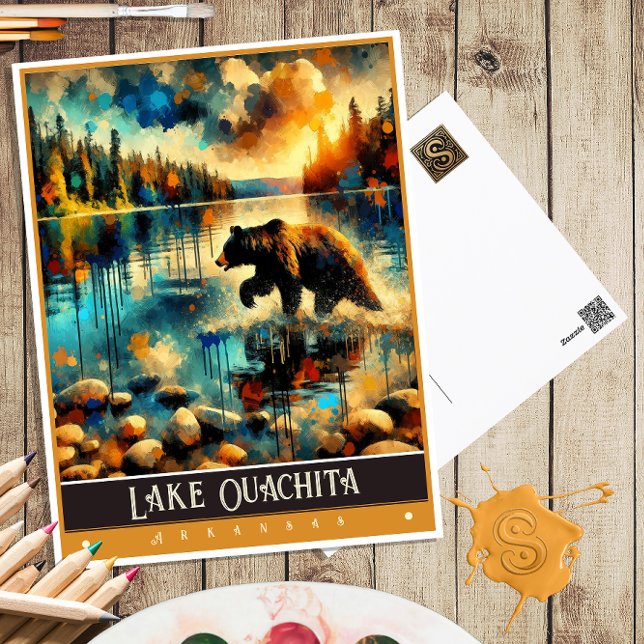 Lake Ouachita, Arkansas | Vintage Painting Postcard (Creator Uploaded)