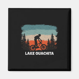 Lake Ouachita Mountain Biking Sunset Retro Vintage Magnet