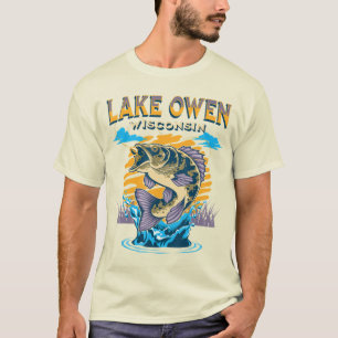 Lake Owen Wisconsin Fishing Camping Vintage Summer T-Shirt