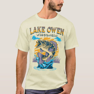 Lake Owen Wisconsin Fishing Camping Vintage Summer T-Shirt