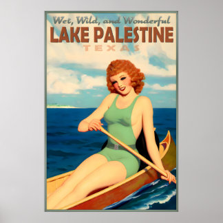 Lake Palestine Texas Redhead Canoe Travel Pin U Poster