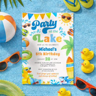 Lake Party Summer Beach Birthday Invitation
