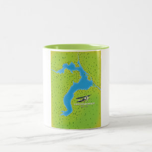 lake pend idaho Lake map Two-Tone Coffee Mug