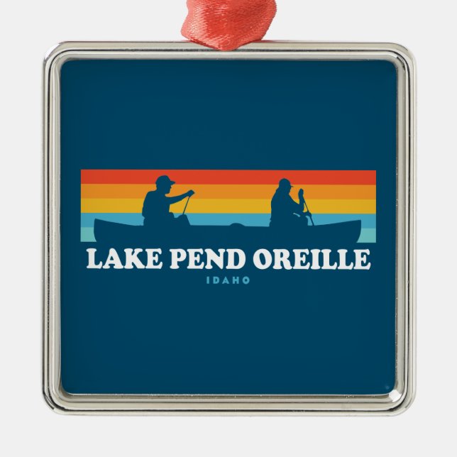 Lake Pend Oreille Idaho Canoe Metal Ornament (Front)