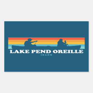 Lake Pend Oreille Idaho Canoe Rectangular Sticker