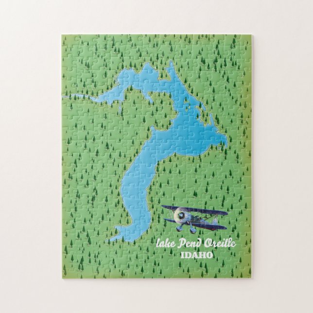 Lake Pend Oreille Idaho map Jigsaw Puzzle (Vertical)