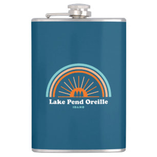 Lake Pend Oreille Idaho Rainbow Hip Flask