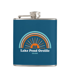 Lake Pend Oreille Idaho Rainbow Hip Flask