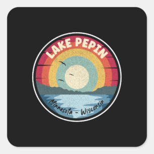 Lake Pepin Minnesota-Wisconsin Colourful Square Sticker