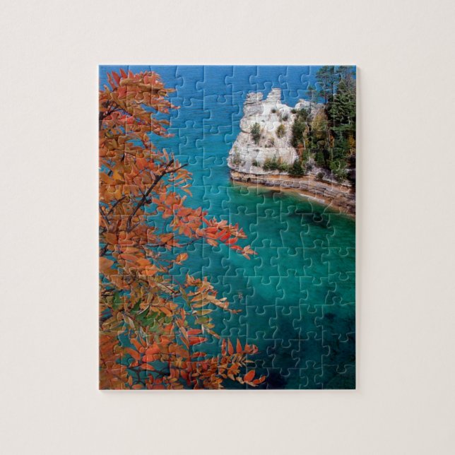 Lake Pictured Rocks Shore Superior Michigan Jigsaw Puzzle (Vertical)