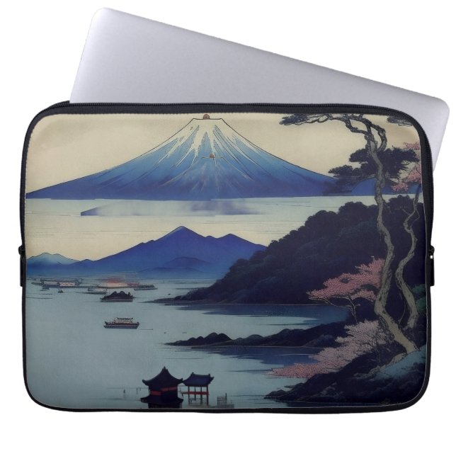 Lake, Pine and Mountain - Japan Laptop Sleeve (Front)