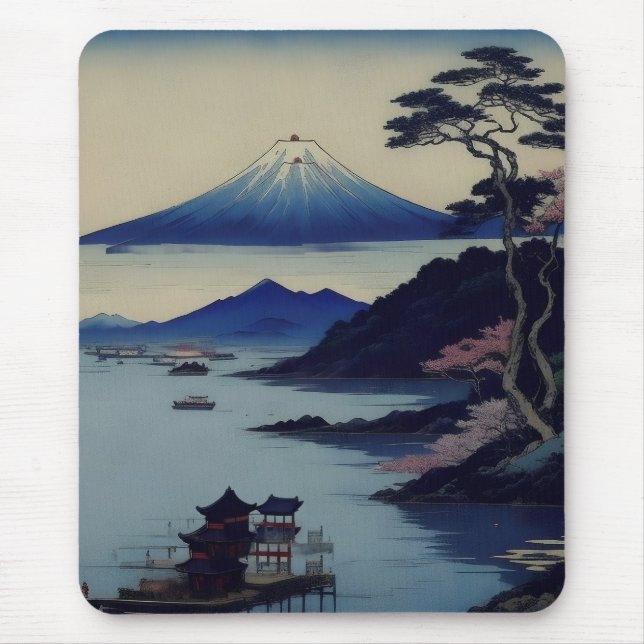 Lake, Pine and Mountain - Japan Mouse Pad (Front)