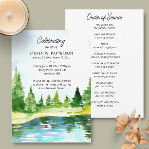 Lake Pine Trees, Funeral Memorial Program