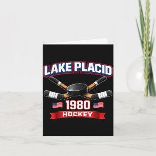 Lake placid 1980 hockey vintage usa puck new york card
