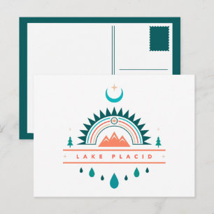 lake placid boho rainbow moon postcard
