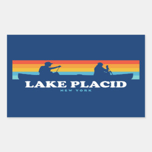 Lake Placid New York Canoe Rectangular Sticker