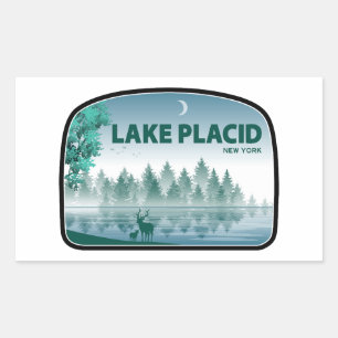 Lake Placid New York Deer Rectangular Sticker