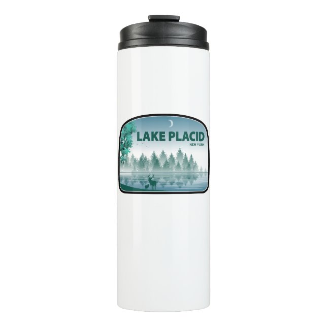 Lake Placid New York Deer Thermal Tumbler (Front)