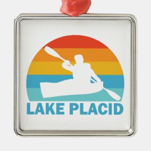 Lake Placid New York Kayak Metal Ornament