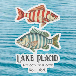 Lake Placid New York nautical fish fishing