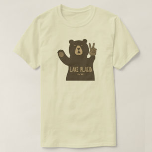 Lake Placid New York Peace Bear T-Shirt