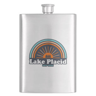 Lake Placid New York Rainbow Hip Flask