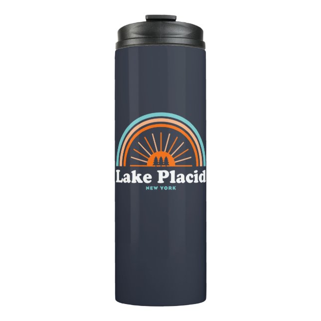Lake Placid New York Rainbow Thermal Tumbler (Front)