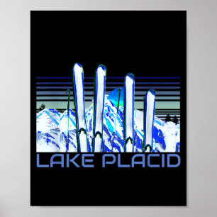 Lake placid ski accessories retro lake placid poster