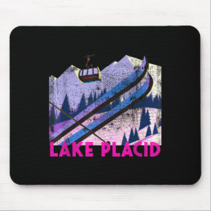 Lake placid ski - vintage style lake placid skiing mouse pad