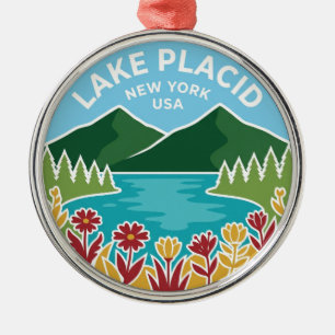 Lake Placid USA Metal Ornament