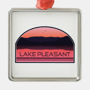 Lake Pleasant Arizona Red Sunrise Metal Ornament