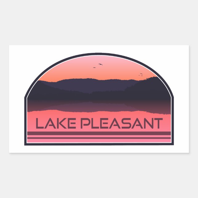 Lake Pleasant Arizona Red Sunrise Rectangular Sticker (Front)