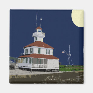 Lake Pontchartrain Lighthouse at Night Magnet