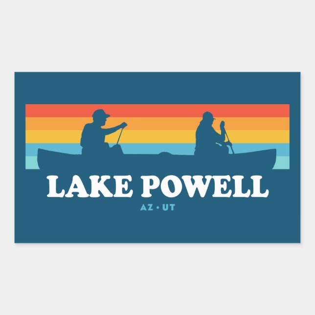 Lake Powell Arizona Utah Canoe Rectangular Sticker (Front)