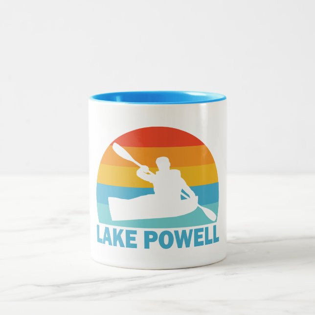 Lake Powell Arizona Utah Kayak Two-Tone Coffee Mug (Center)