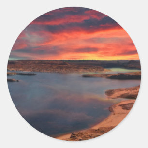 Lake Powell beautiful nature scenery Classic Round Sticker