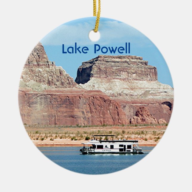 Lake Powell: Houseboat, Arizona, USA 6 Ceramic Ornament (Front)