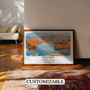 Lake Powell Utah Poster, Watercolor, Custom Poster