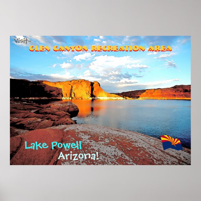 Lake Powell Vintage Style Poster (Front)