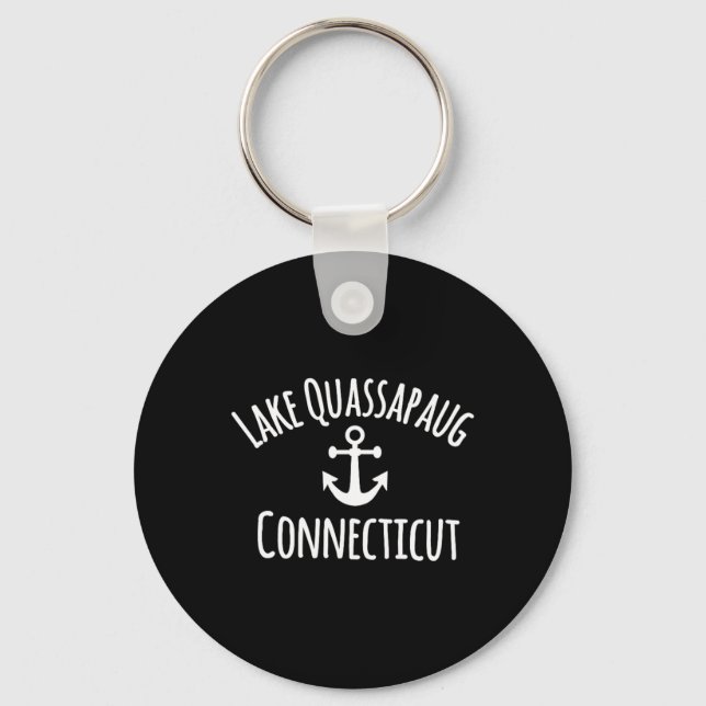 Lake Quapaug Connecticut Sailing Boating Nautical  Key Ring (Front)