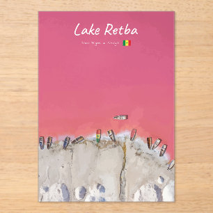 Lake Retba, Senegal - Pink Lake Boats Acrylic Invitations